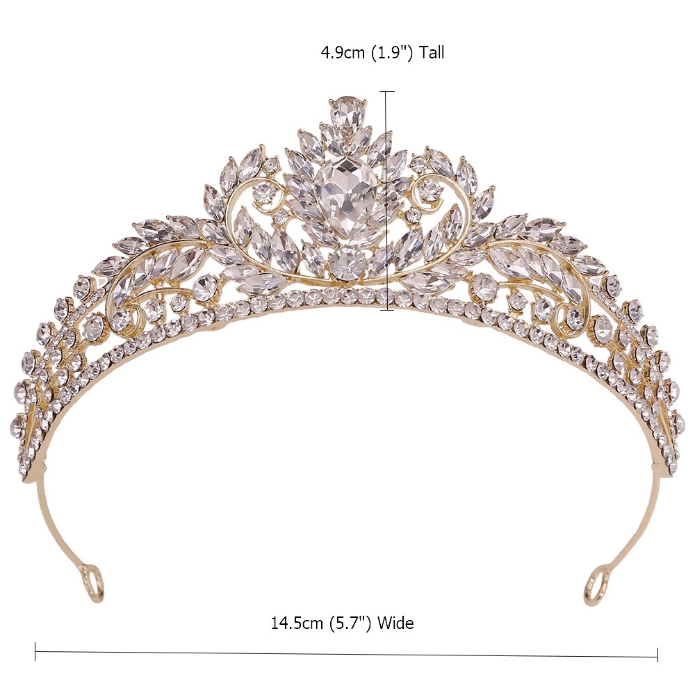 5cm Tall Crystal Large Wedding Queen Princess Prom Tiara  display picture 2