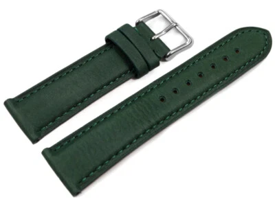 Bracelet de montre cuir très souple rembourré optique rétro vert 14mm - 24mm - Photo 1/2