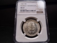 1948-MS67 Booker T Washington Silver Commemorative NGC Certified Superb Gem