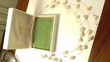 Vintage jewllery.pearl necklace. Graduated triple strand. Pristine. 42cm