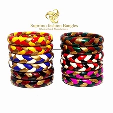 Suprimo Indian Traditional Lac Bangle Set Of 6 Multicolor Handmade Kada forWomen