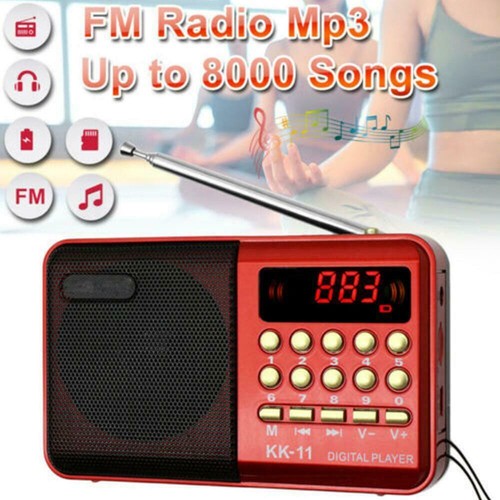 Digital Radio Tragbares FM Radio MP3 Lautsprecher Player mit Batterie USB Kabel - Bild 4 von 17
