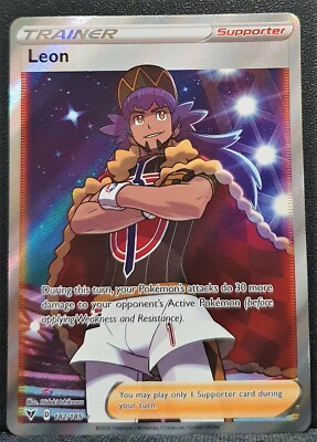 Pokemon Card Leon 182/185 Trainer Full Art Ultra Rare Vivid