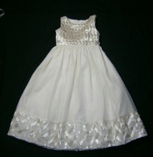 Cinderella Couture Kids Girl Size 8 Ivory Dress Pearl Accent Flower Girl Pageant