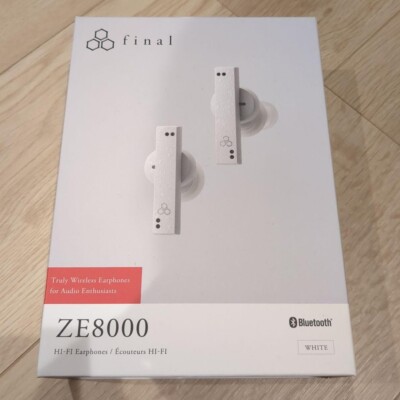 Final ZE8000 White Wireless Earphones Bluetooth 8K Sound ANC w/Box & Accessories