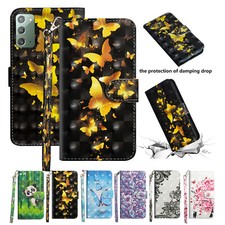 For Samsung S24 Ultra S23 S22 Note20 A14 A54 Magnetic Pattern Flip Wallet Case