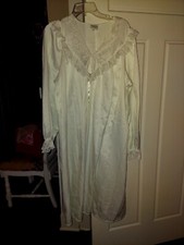 Vintage 80s Gilligan  O'Malley White Nightgown Women's Cotton Size Large