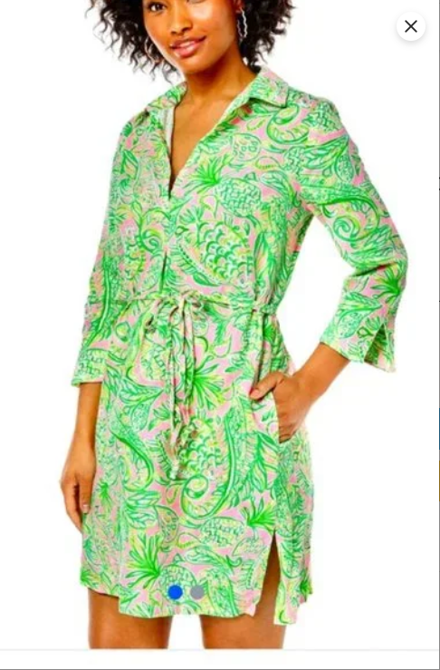 knee length dresses for ladies Twill Paneled Shirt Dress Black / Large main image 0