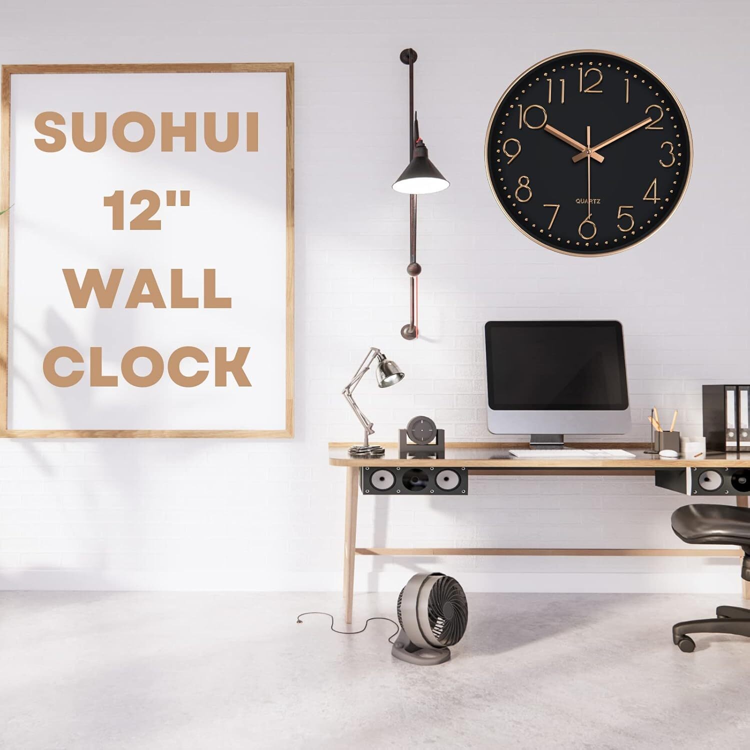 Silent Wall Clock 12 Inch Nonticking Wall Clocks Battery Operated For Living Roo