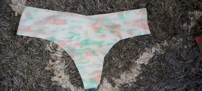 NeW Vspink no show thong Panty Size medium multi tye dye 