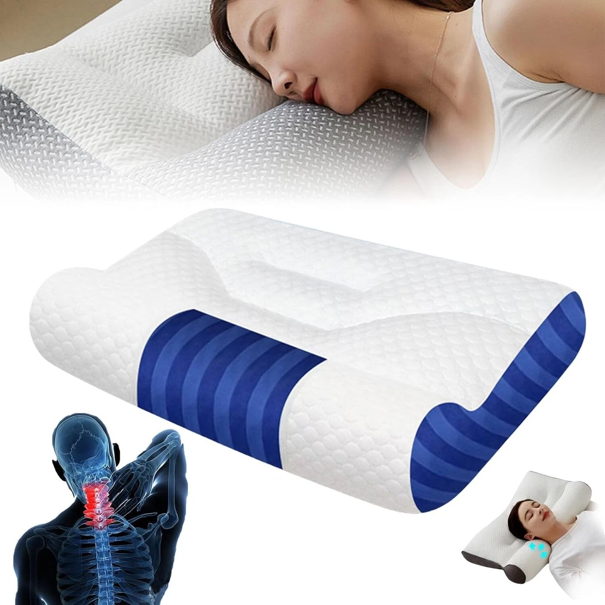 Oreiller ergonomique en duvet d'oie Oreiller en duvet d'oie améliorant le  sommeil Soutien cervical