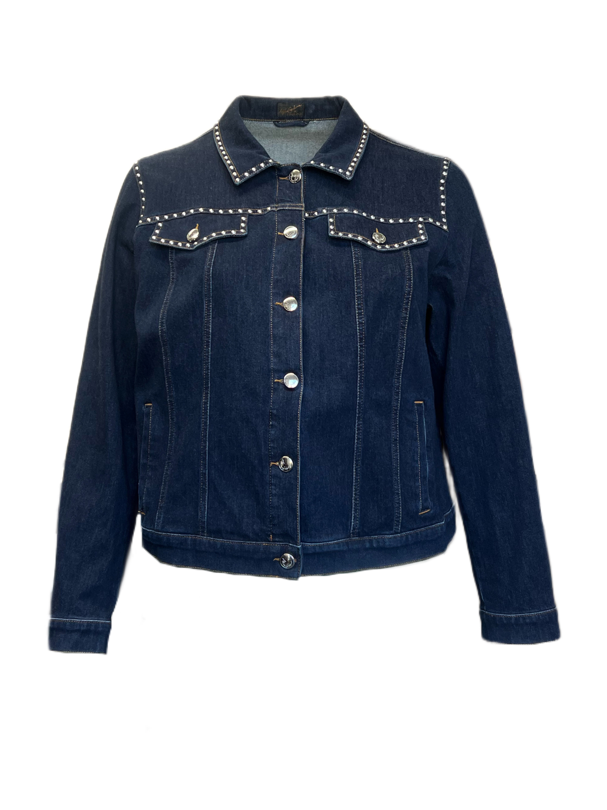 Chaqueta Canguro De Botón Marina Rinaldi Para Mujer Azul Talla 18W/27 NWT