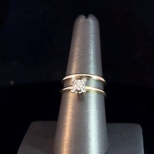 10K Yellow Gold Diamond Wedding Set 4.3g Size 7 8 GO1060067 
