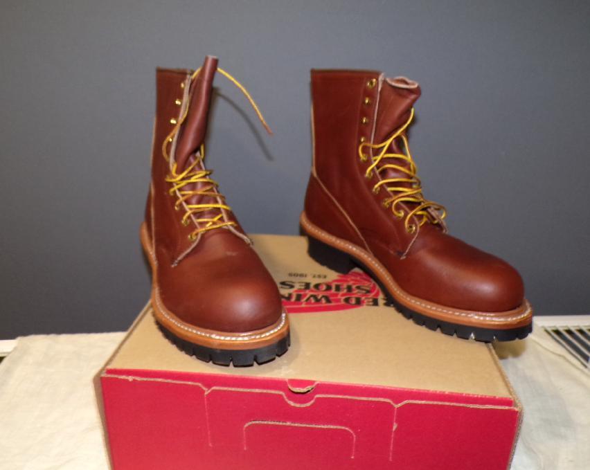 GREAT RED WING PT91 Made in USA 4418 Plain Toe Logger Mens Work