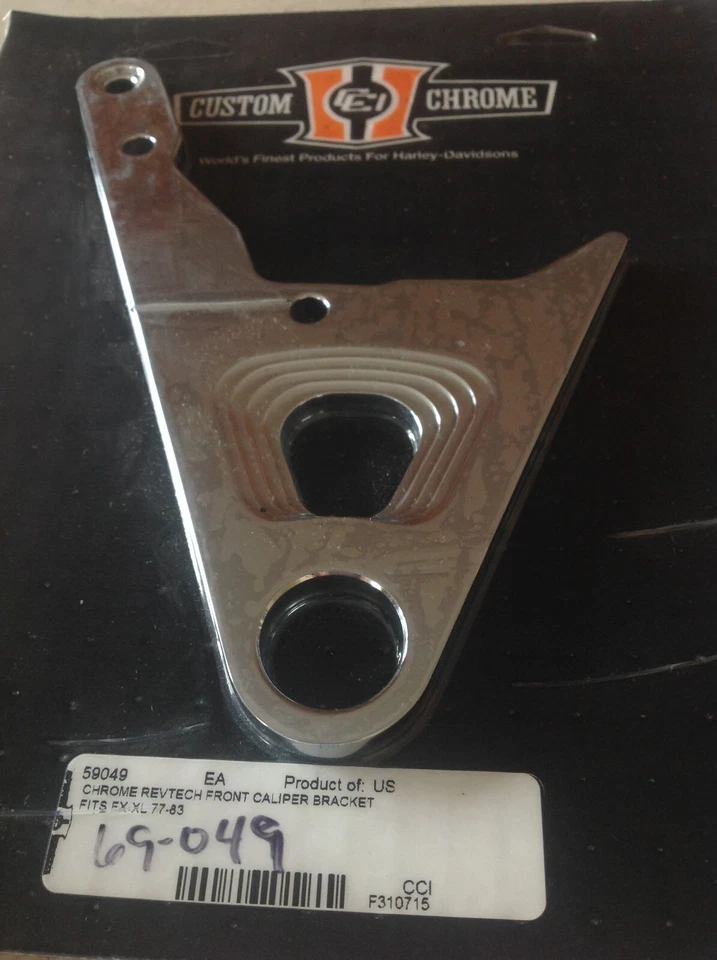Front Brake Caliper Bracket Made in USA Chrome Plated Harley FX XL 1977-83 - Image 2 of 4