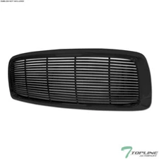 Topline For 2002-2005 Dodge Ram Horizontal Front Hood Bumper Grill Grille - Blk