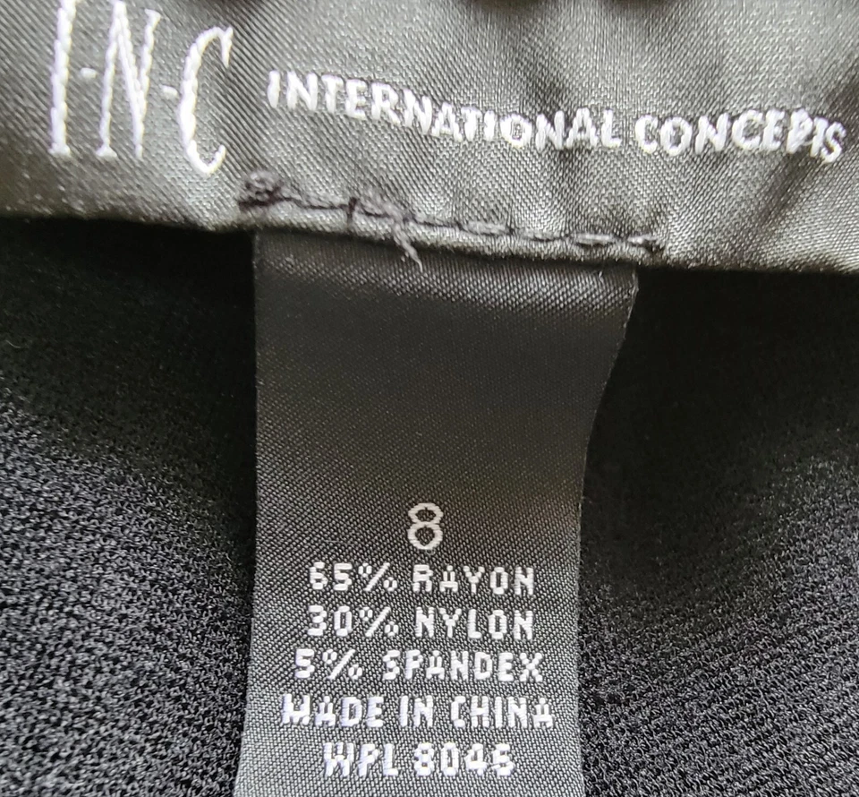 INC International Concepts Womens Pants Size 8 Black - Image 2 of 4