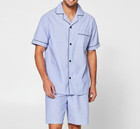 Mens size XL  blue POPLIN button COTTON summer Pyjamas extra large Target NEW 74