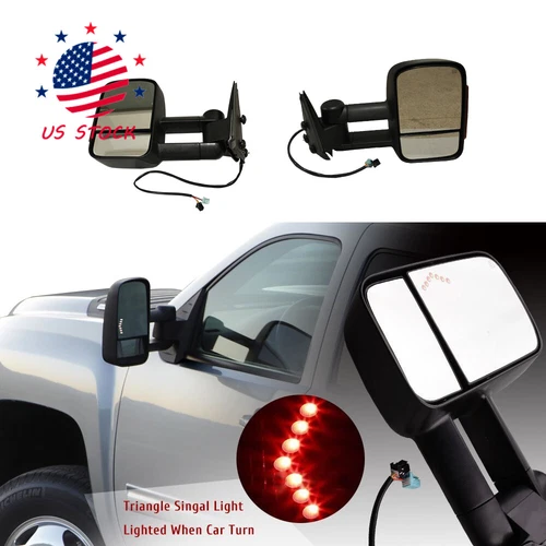 Towing POWER HEATED W/ Led Turn Signal Tel For 03-2006 Silverado Sierra Pickup