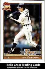 1991 Topps Dave Bergman #412 Detroit Tigers MLB Baseball