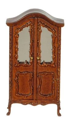 Puppenhaus Viktorianisch Kleiderschrank Walnuss Holz 1:24 Halb Zoll JBM - Bild 1 von 4
