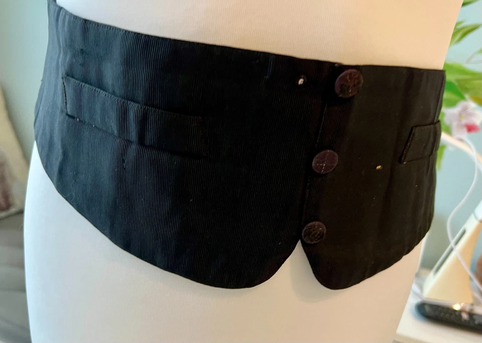 Антикварный мужской широкий камербанд с карманами, около 1920-1930 гг. - Изображение 3 из 4