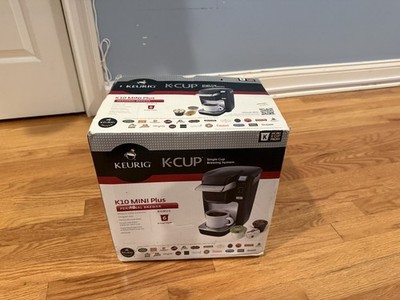 Keurig K10 Mini Plus Personal Brewer Brewing System Silver used with box