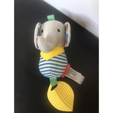 Skip Hop Elephant Take-Along Rattle Chime Crinkle Toy 8"