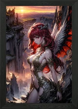 Angel Wings Earth Queen Framed Wall Art Poster Canvas Print Picture
