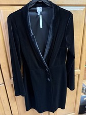 Black Velour Wrap Mini Dress ASOS Size 8