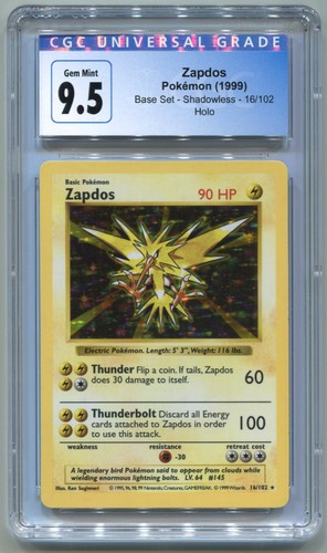 Zapdos (Shadowless) graded CGC 10 for sale on eBay