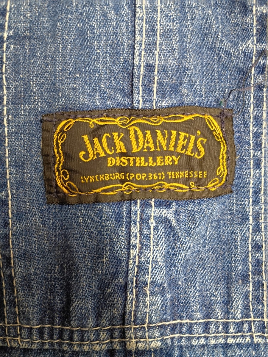 1970's Jack Daniels Distillery Bib Overalls Size 32/34 Women's Dark Wash View 3