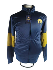 Chaqueta deportiva Puma UNAM México azul marino dorada para hombre pequeña nueva con etiquetas