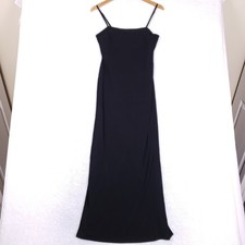 Forever 21 Womens Black Spaghetti Strap Square Neck Back Slit Maxi Dress Large