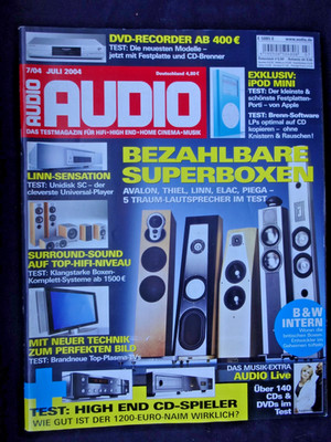 AUDIO 7/04, INSIDE B&W,THIEL CS 2.4,PIEGA P5 LTD MKII,LINN AKKURATE 242,ELAC 608