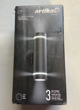 Artika Medium C7 2-Light Black Outdoor Wall Mount Cylinder Light