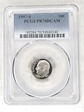 1997 S 10C Roosevelt Dime Proof PCGS PR70DCAM