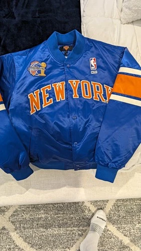 KITH x Knicks NBA Finals Satin Bomber Jacket 2026 Championship Blue Men’s Size S video thumbnail