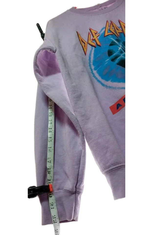 Sudadera De Colección Lila Def Leppard Adrenalize Tour 1992 Talla Mediana Gráfica  Foto 3 de 4