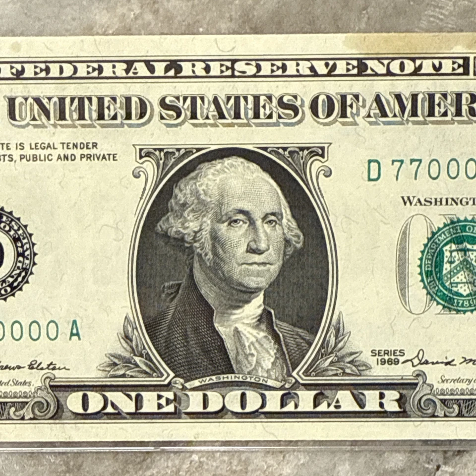 Wow! Fancy Millions Serial Number 77000000 1969 $1 FRN PCGS 64 (App) Fr. 1903D - Image 4 of 4