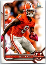 #12 Justyn Ross, Clemson Tigers - 1st Bowman 2021-22 Bowman University Paper