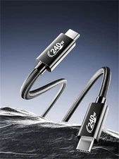 2-Pack Braided TYPE-C to Type-C Fast Charging Data SYNC Charger Cable -USK 240W