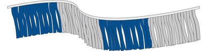 SSWBasics 60 foot Blue/Silver Metallic Fringe Pennant- Multi-Color Pennant