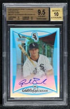 2008 Bowman Draft Prospects Chrome Refractor Gordon Beckham BGS 9.5 Auto 0s3