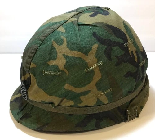 VINTAGE VIETNAM WAR MILITARY COVER HELMET CAMOUFLAGUE WITH LINER USGI