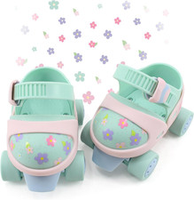 Kids Roller Skates for Boys  Girls Adjustable Quad Skates for Age 3-5 Size C6 t