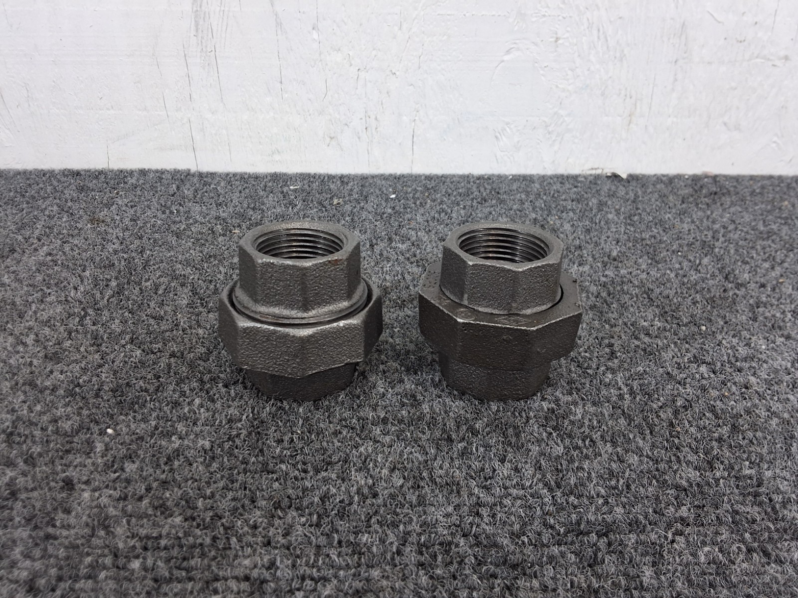 2 Pack Boshart Industries 1" Black Iron Pipe Union Threaded Fitting #U2-BLU-10