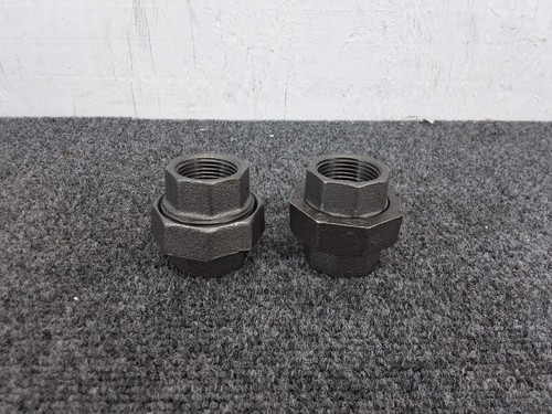 2 Pack Boshart Industries 1" Black Iron Pipe Union Threaded Fitting #U2-BLU-10