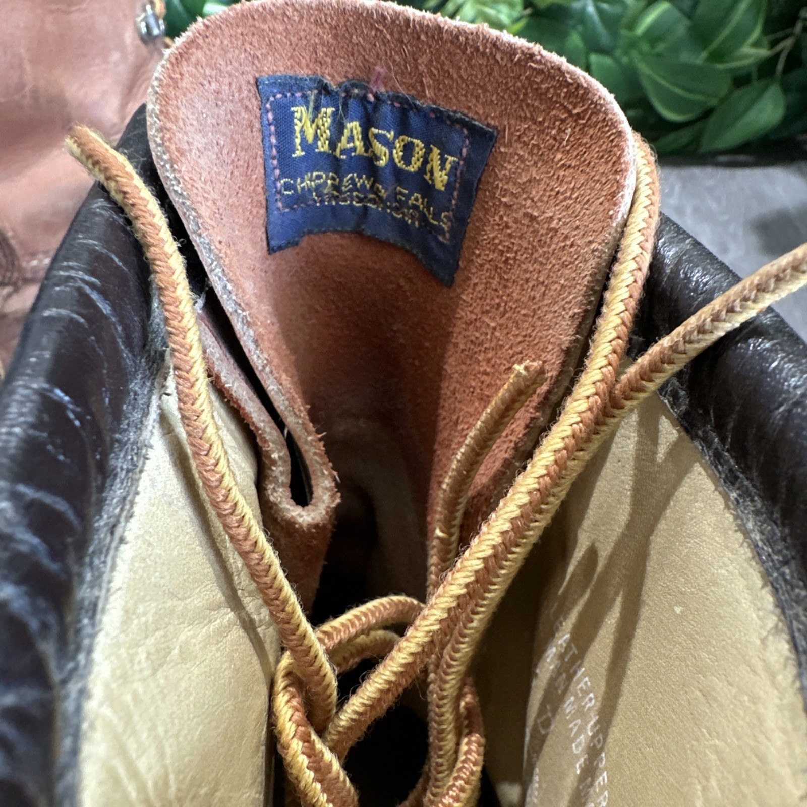 Vintage Mason Chippewa Falls Wisconsin Velvet-Eez Boots Leather USA Men’s 6.5 D