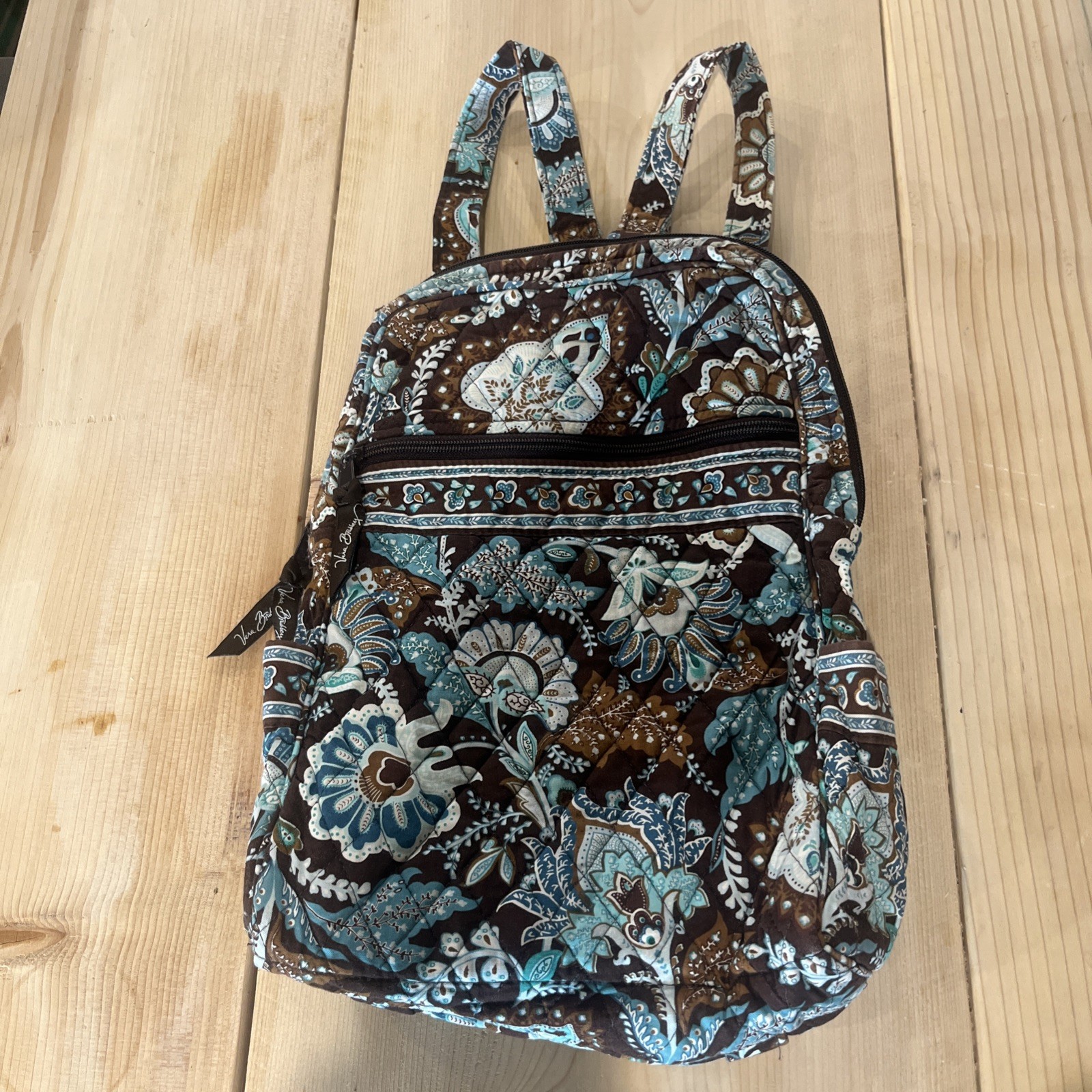 Vera Bradley Backpack Purse RETIRED Java Blue Pat… - image 3